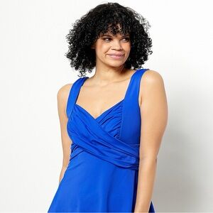 Kim Gravel x Swimsuits For All Wrap Blue Sweetheart Swim Top